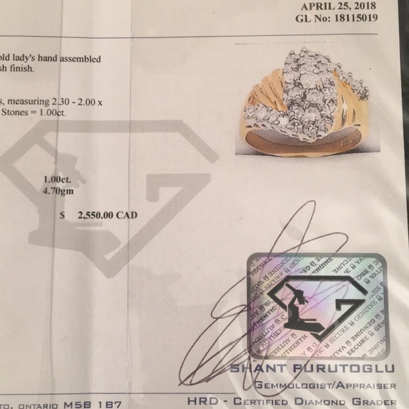 - 14k Gold 1 TCW Diamond cluster ring w/Appraisal - Picture 13 of 14